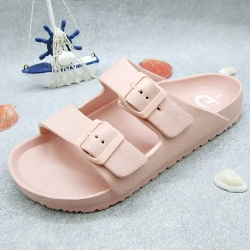 2023 new casual buckle slipper summer EVA light sandal youth anti-slip men's and women's trend comfortable soft sole flip flops