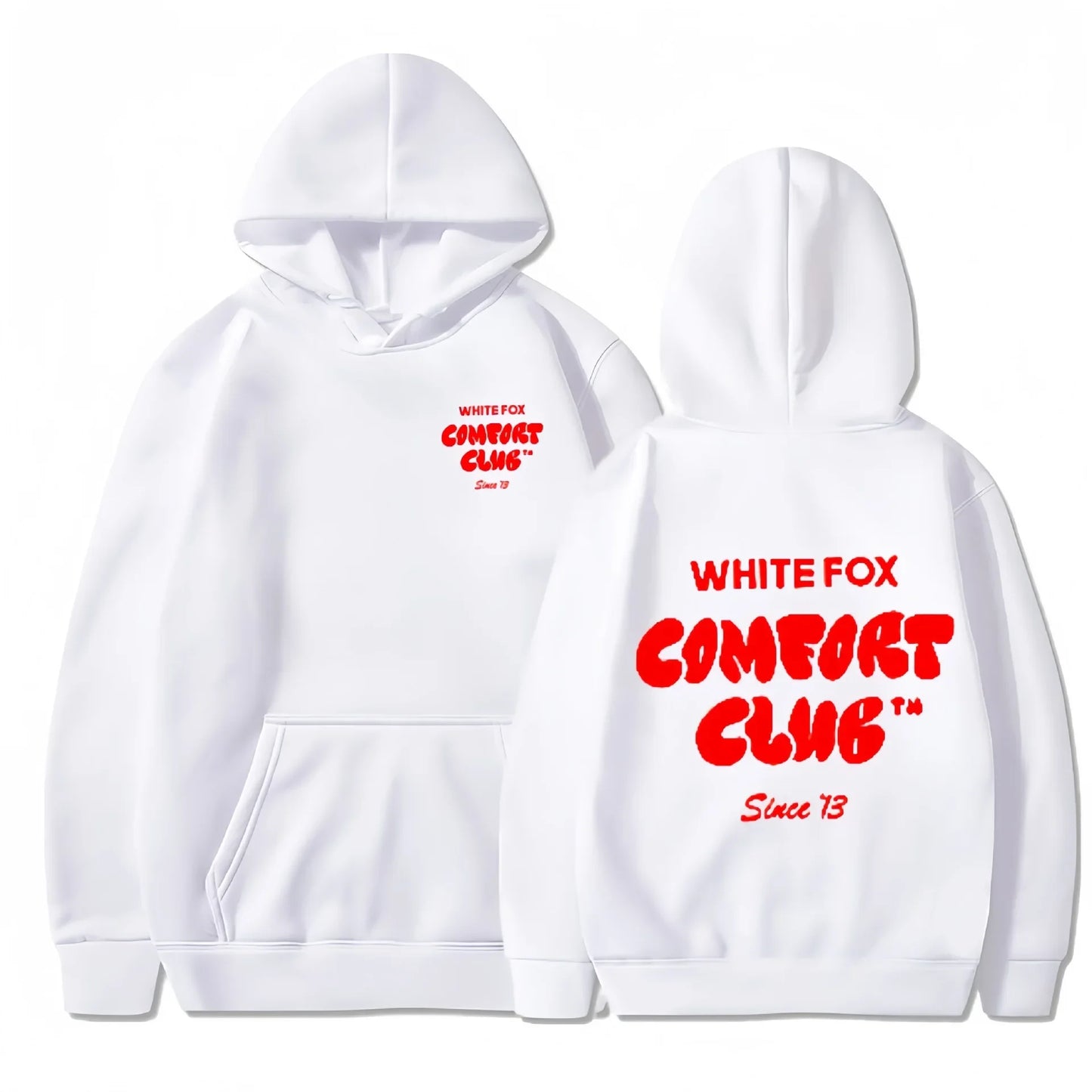 European and American Women's Hoodie Casual Sports WHITE Devil FOX Free 2024 Versatile Trendy Business Fashion