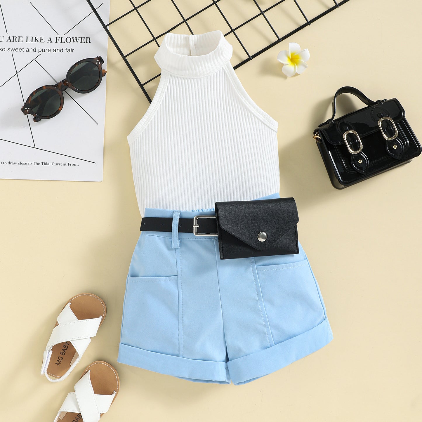 Fashion Girls Halter Clothes Suit