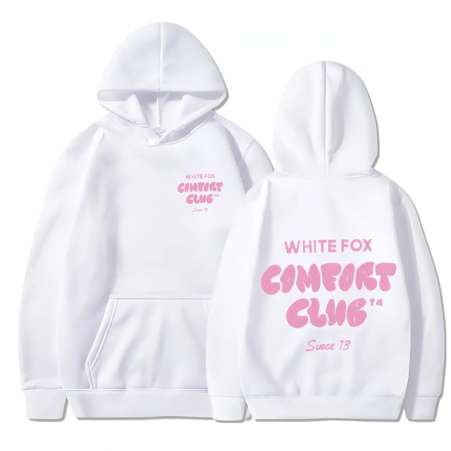 European and American Women's Hoodie Casual Sports WHITE Devil FOX Free 2024 Versatile Trendy Business Fashion