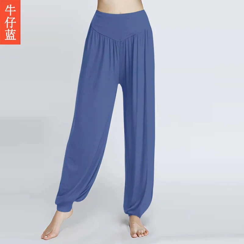 High Quality Summer High Waist Loose Breathable Comfortable Solid Color Fashion Dance Yoga Indoor Yoga Pants Dance Pants