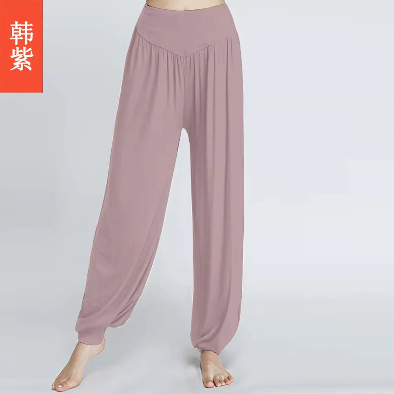 High Quality Summer High Waist Loose Breathable Comfortable Solid Color Fashion Dance Yoga Indoor Yoga Pants Dance Pants