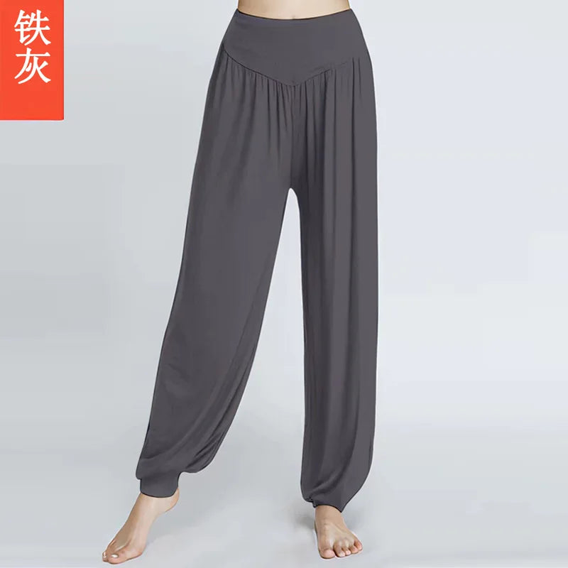 High Quality Summer High Waist Loose Breathable Comfortable Solid Color Fashion Dance Yoga Indoor Yoga Pants Dance Pants