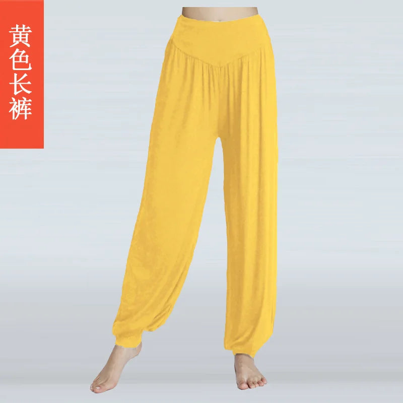 High Quality Summer High Waist Loose Breathable Comfortable Solid Color Fashion Dance Yoga Indoor Yoga Pants Dance Pants