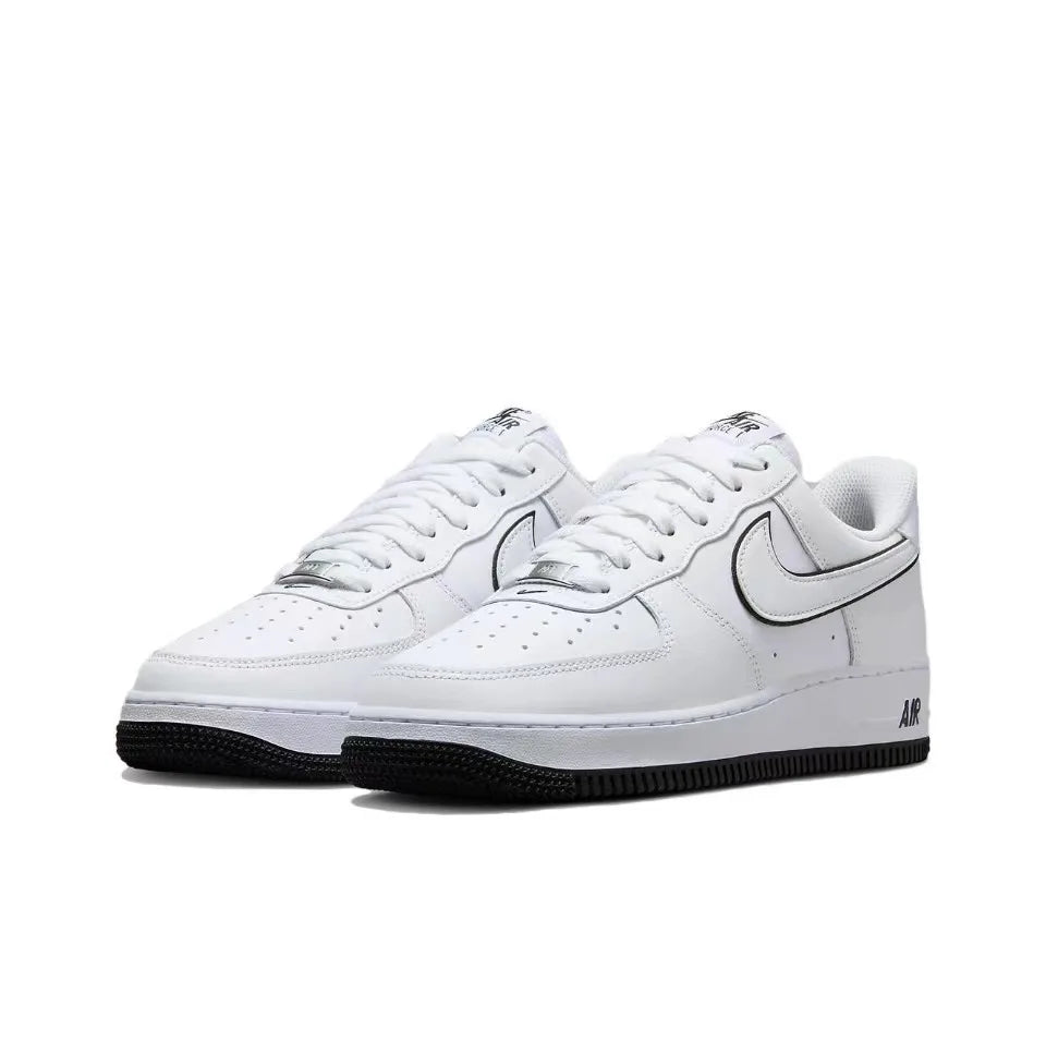 Air Force 1 Nike Men's and Women's Skateboarding Shoes Fashion Black and White Comfortable Af1 Casual Sports Shoes Board Shoes