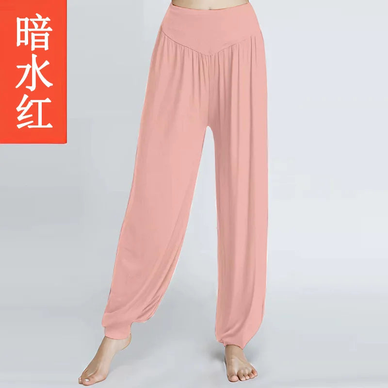 High Quality Summer High Waist Loose Breathable Comfortable Solid Color Fashion Dance Yoga Indoor Yoga Pants Dance Pants