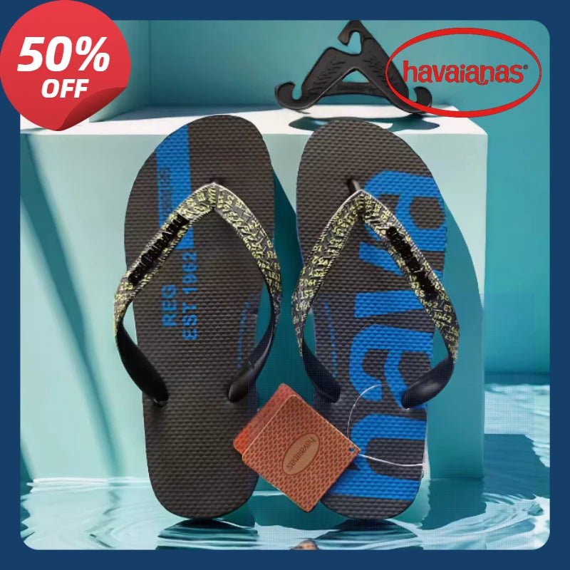 Havaianas men's summer Brazilian beach shoes with anti slip clip on feet