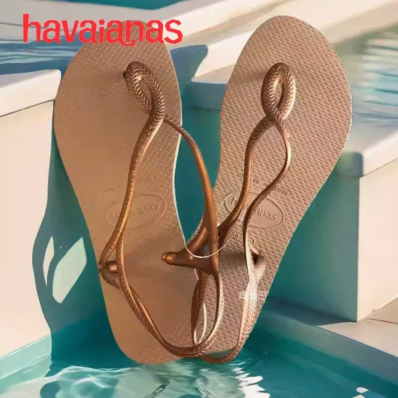 Havaianas Women's Sandals, Flip Flops, Women's Summer Wear, Clip on Sandals, Beach Shoes, Anti Slip Shoes