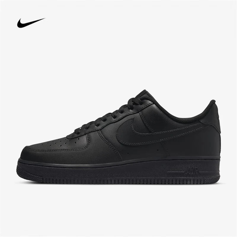 Air Force 1 Nike Men's and Women's Skateboarding Shoes Fashion Black and White Comfortable Af1 Casual Sports Shoes Board Shoes