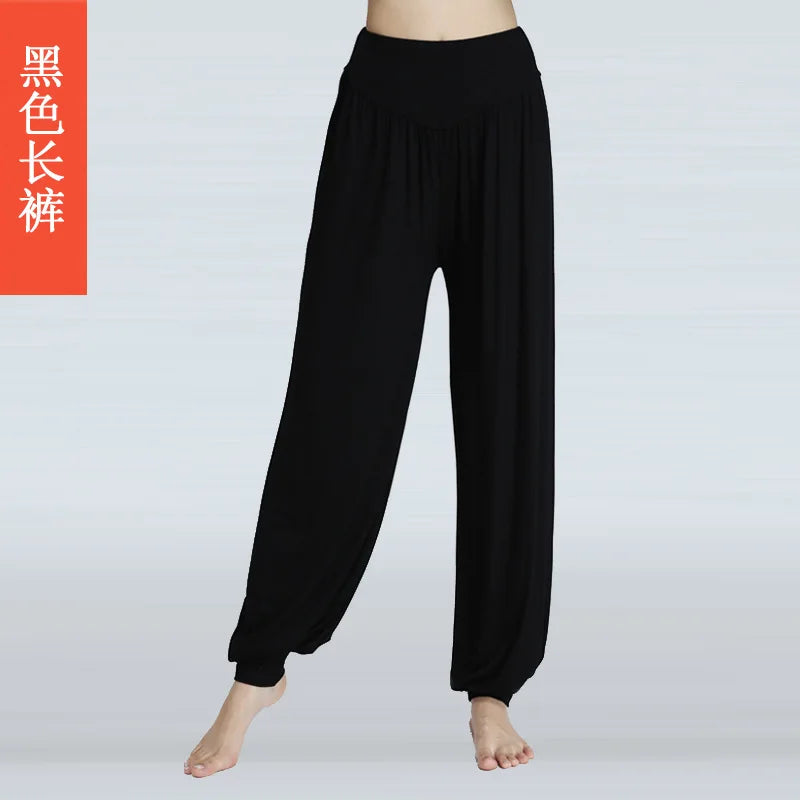 High Quality Summer High Waist Loose Breathable Comfortable Solid Color Fashion Dance Yoga Indoor Yoga Pants Dance Pants