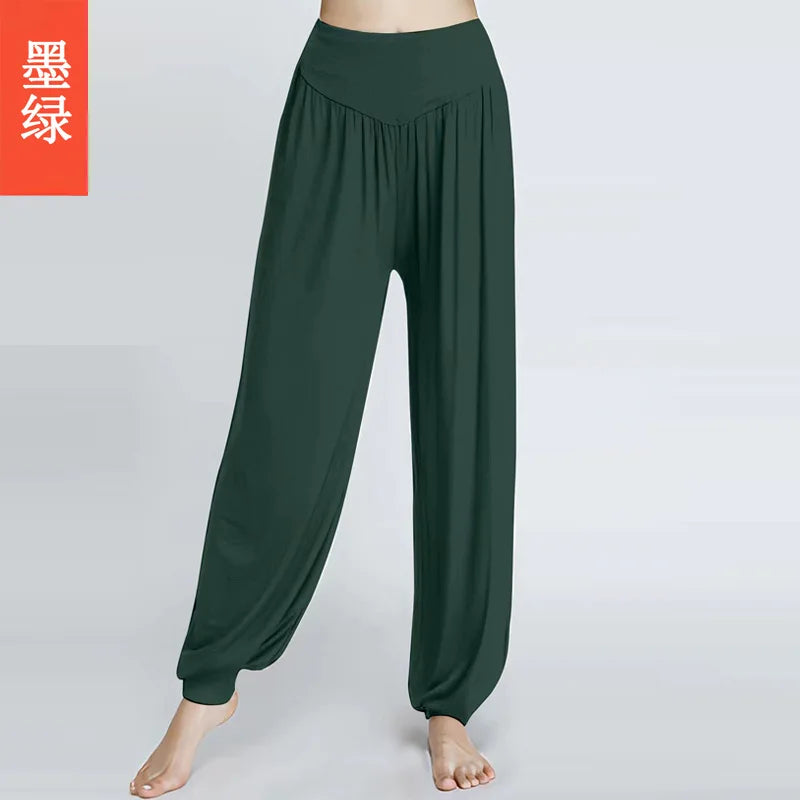 High Quality Summer High Waist Loose Breathable Comfortable Solid Color Fashion Dance Yoga Indoor Yoga Pants Dance Pants