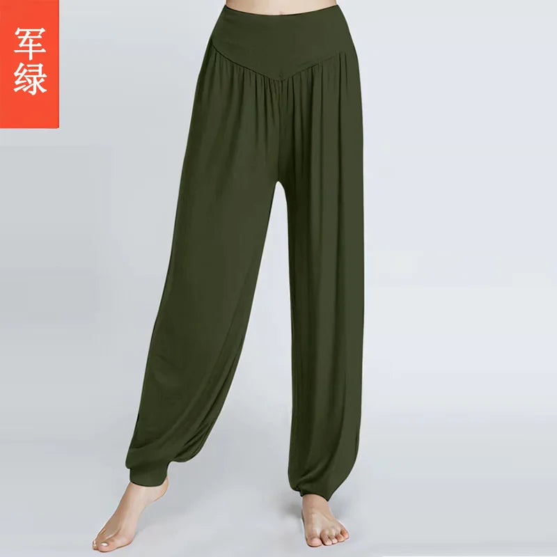 High Quality Summer High Waist Loose Breathable Comfortable Solid Color Fashion Dance Yoga Indoor Yoga Pants Dance Pants