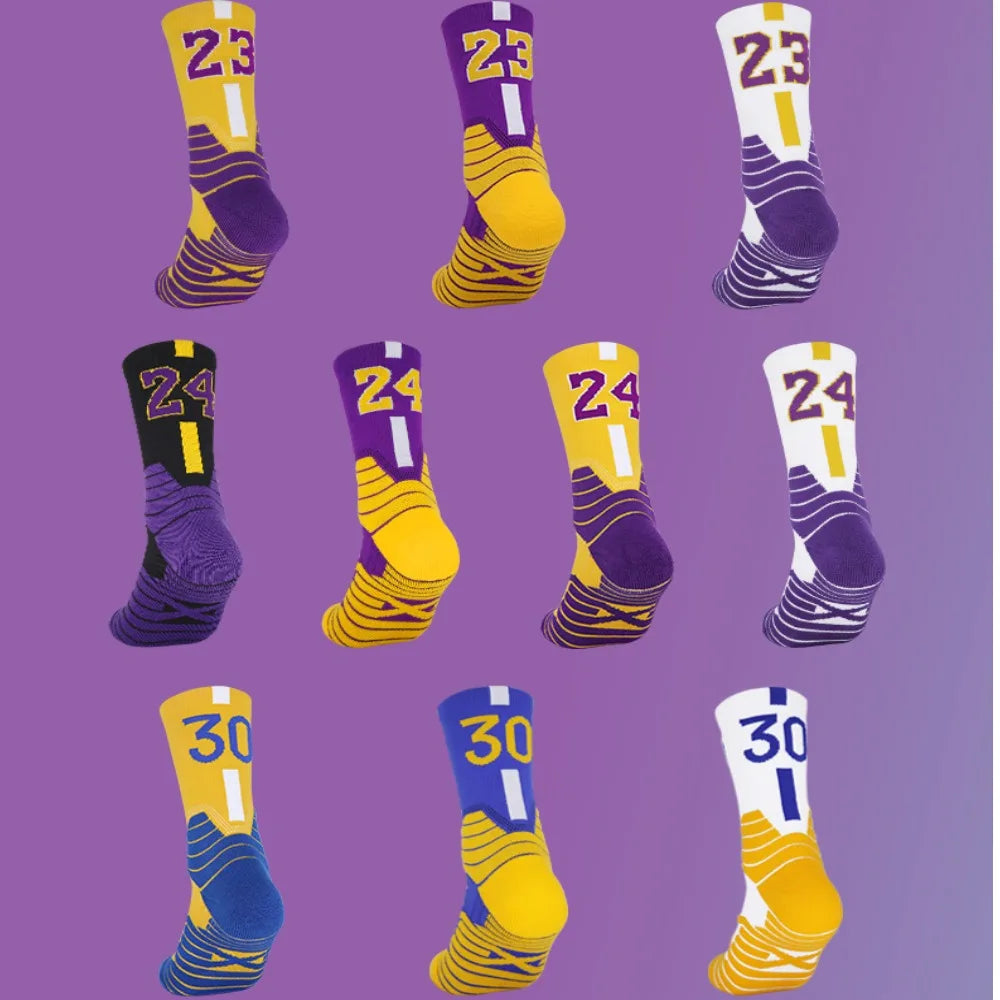 Wholesale 12 Pairs Elite Basketball Socks for Men Kobe Bryant Sports Boy Children Jordan Balls Medium Tube Towel for Training