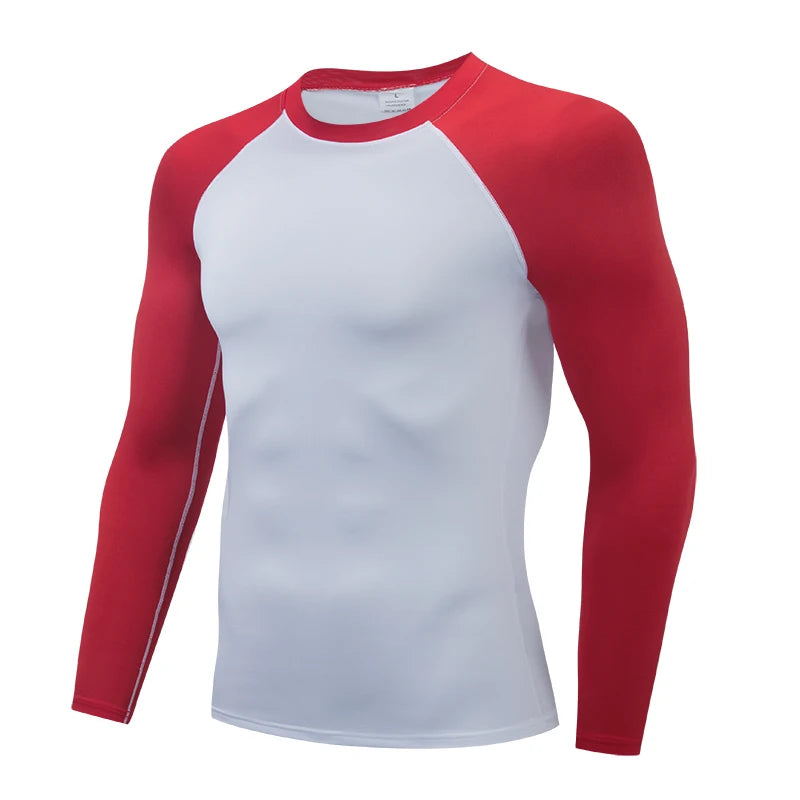 Dry Fit Compression Shirt Men Rashgard Fitness Long Sleeve Running Shirt Man Gym T Shirt Football Jersey Sportswear Sport Tights Totally invincible