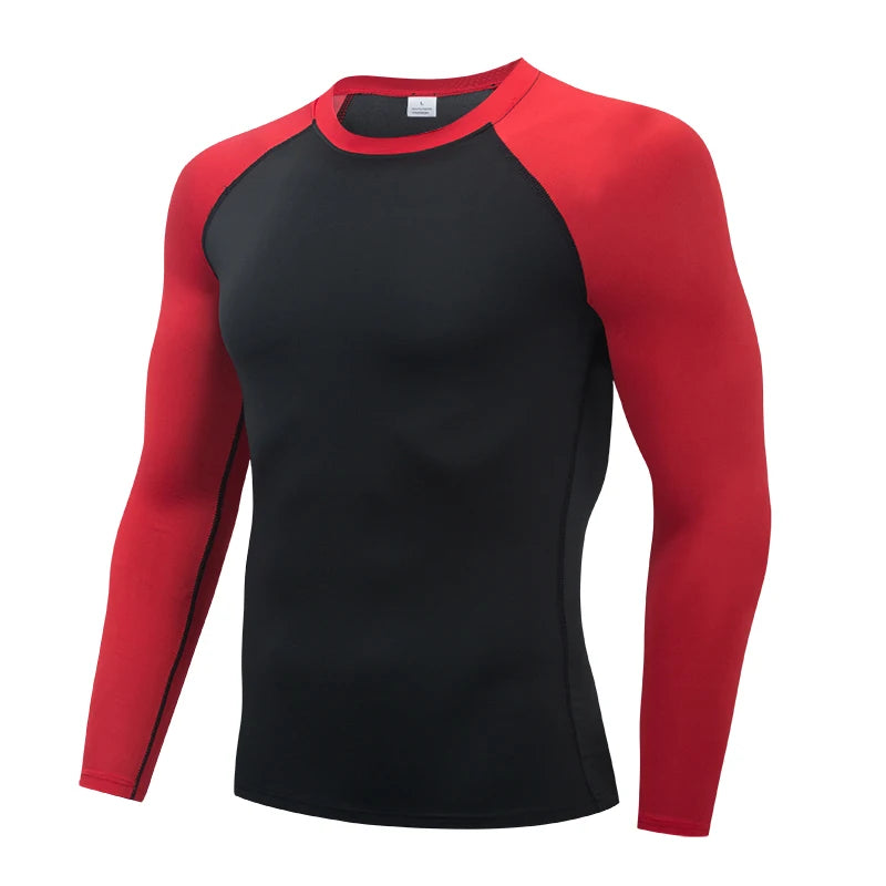 Dry Fit Compression Shirt Men Rashgard Fitness Long Sleeve Running Shirt Man Gym T Shirt Football Jersey Sportswear Sport Tights Totally invincible