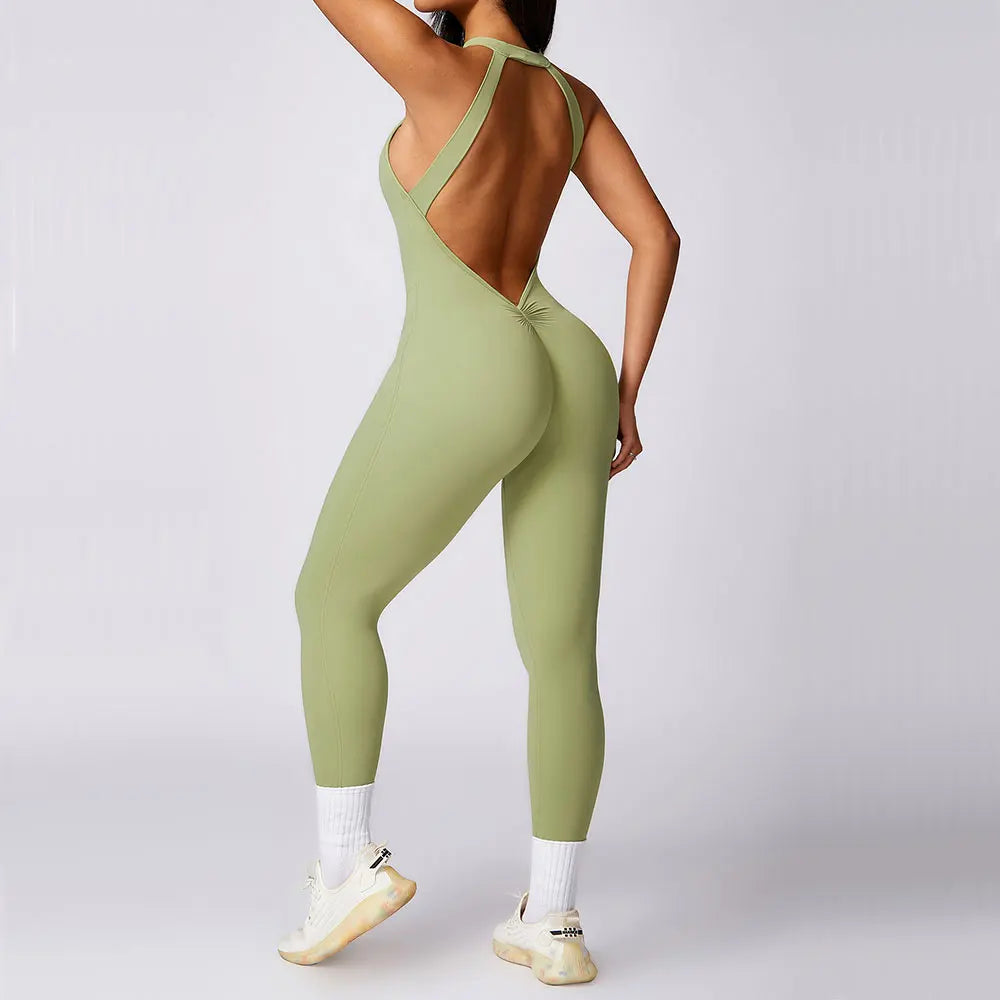 Gym Jumpsuit Women Set Training Yoga Suit Sportswear Sports Jumpsuit Fitness Rompers Workout Clothes Sexy Scrunch Butt Bodysuits Totally invincible