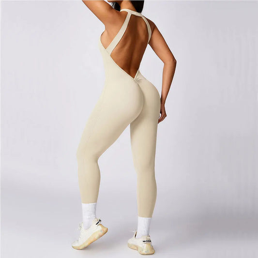 Gym Jumpsuit Women Set Training Yoga Suit Sportswear Sports Jumpsuit Fitness Rompers Workout Clothes Sexy Scrunch Butt Bodysuits Totally invincible