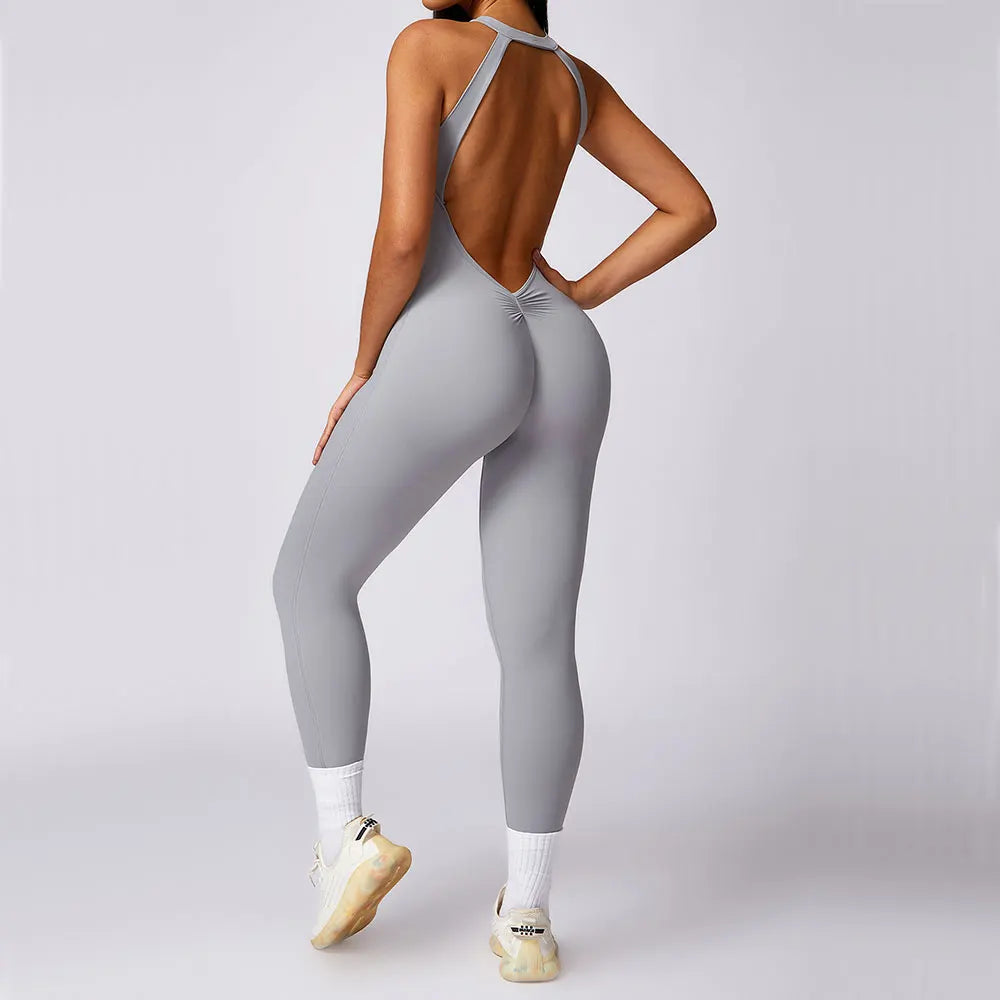 Gym Jumpsuit Women Set Training Yoga Suit Sportswear Sports Jumpsuit Fitness Rompers Workout Clothes Sexy Scrunch Butt Bodysuits Totally invincible