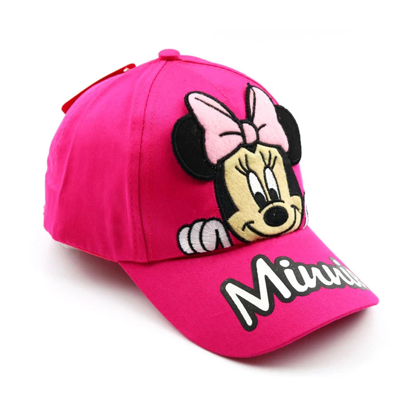 Disney Waflera Minnie Mouse Baby Hat For Children Embroidered Cotton Children's Baseball Cap Kids Boy Girl Outdoor Hat Sun Cap