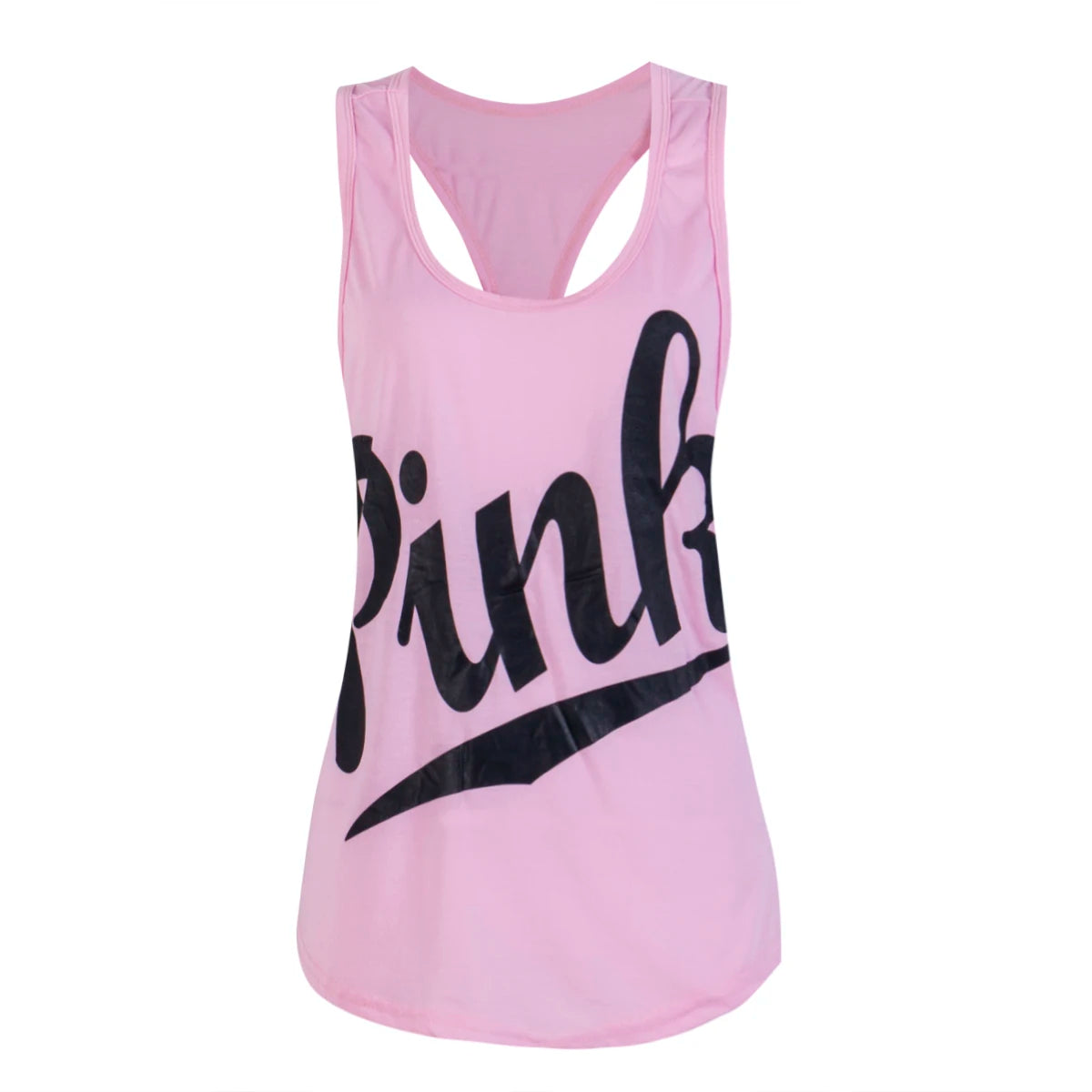 Hirigin New Women Yoga Vest Fitness Stretch Workout Sleeveless Tank Tops Summer Casual Loose Pink Love Letter Sportswear