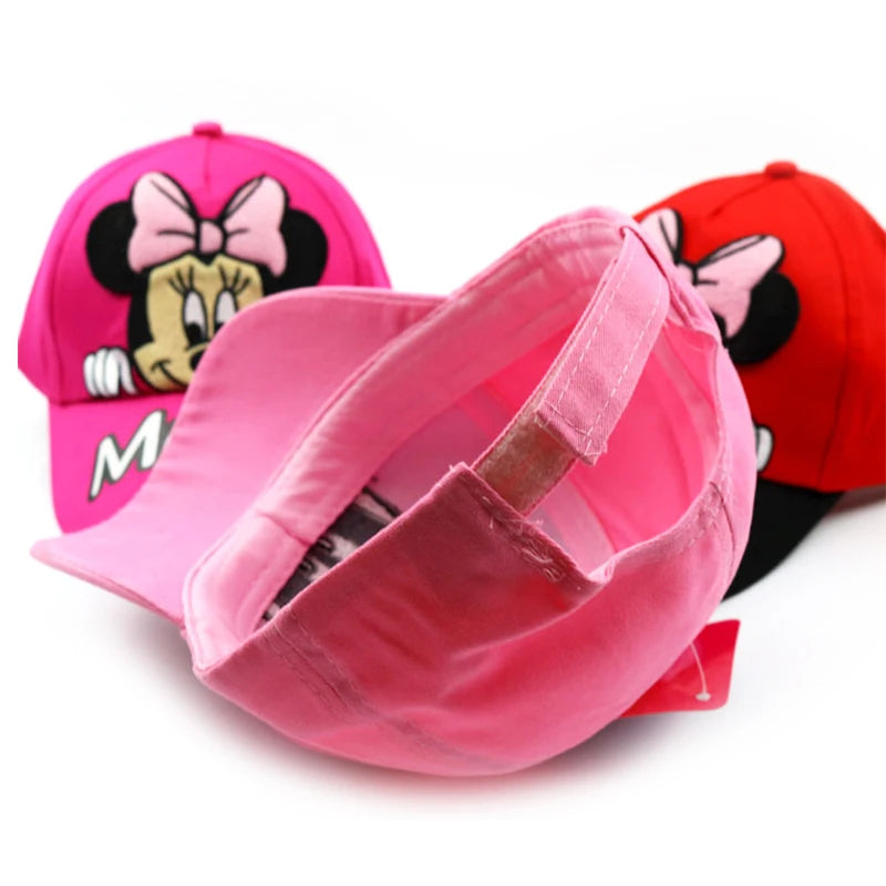 Disney Waflera Minnie Mouse Baby Hat For Children Embroidered Cotton Children's Baseball Cap Kids Boy Girl Outdoor Hat Sun Cap