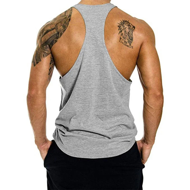 Tops for Men Gym Racerback T Bodybuilding Stringer  Tank Y Singlet Sleeveless Workout Tanktops