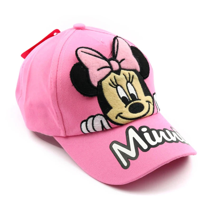 Disney Waflera Minnie Mouse Baby Hat For Children Embroidered Cotton Children's Baseball Cap Kids Boy Girl Outdoor Hat Sun Cap