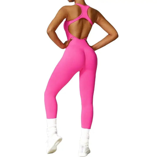 New Yoga Set Seamless Women's Jumpsuits One-Piece Gym Push Up Workout Clothes Fitness Bodysuit Sportswear Tracksuit Short Sleeve Totally invincible