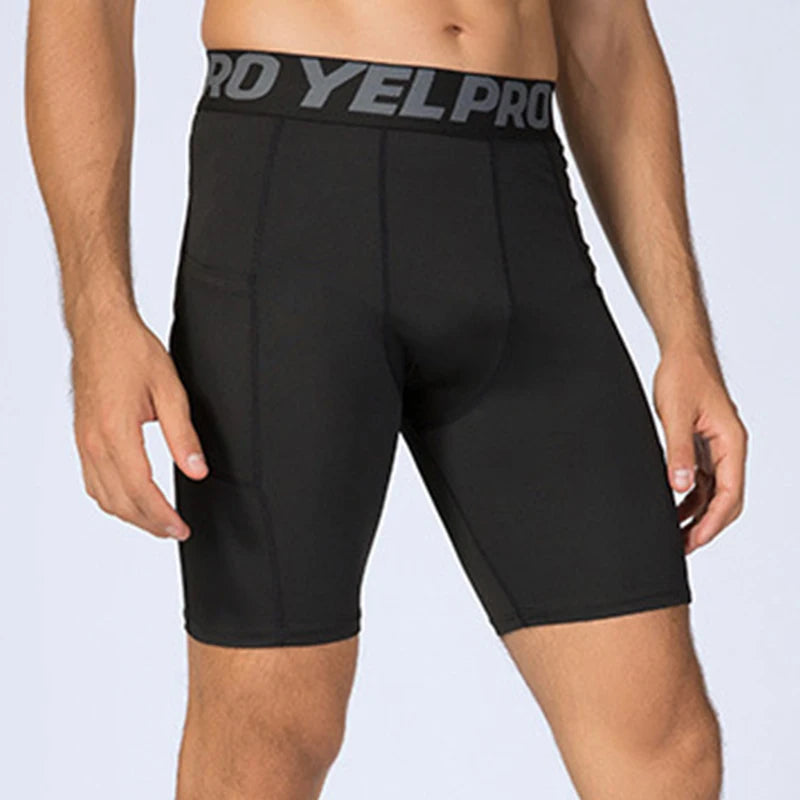 Quick Dry Compression Running Tights Men with Pocket Gym Fitness Shorts Sportswear Short Leggings Elastic Underwear Customized Totally invincible