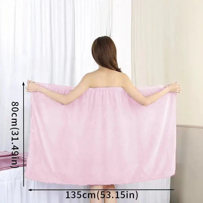 1pc Wearable Bath Wrap Towels For Women Adult Shower Spa Wrap Pure Color Tube Top Bath Skirt Big Bath Towel Wrap Bathrobe Shower