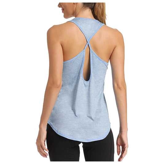 2024 Sleeveless Racerback Yoga Vest Sport Singlet Women Athletic Fitness Sport Tank Tops Gym Running Training Yoga Shirts