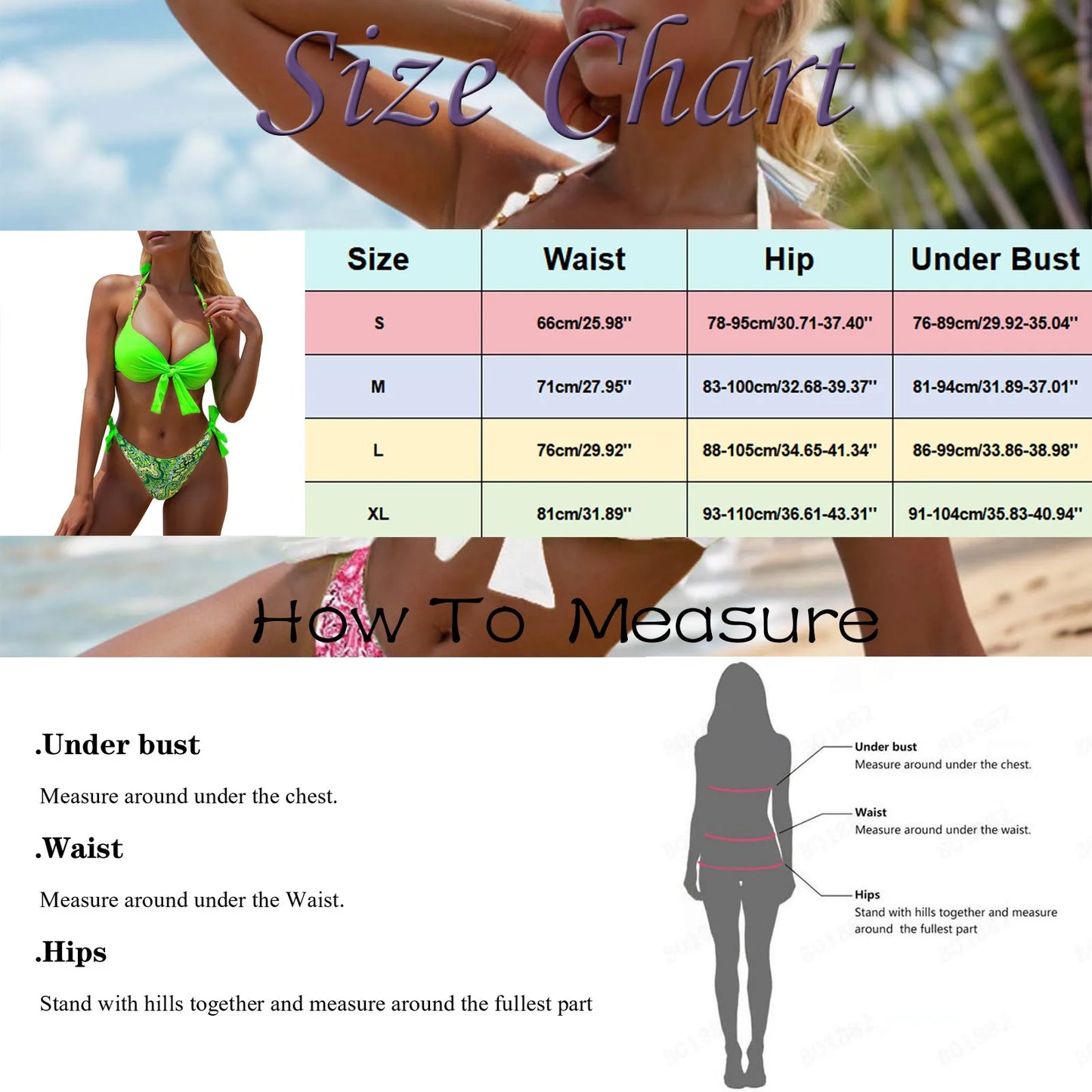 Women's Solid Bikini Set Hanging Neck Suspender Bra And High Rise Bow Knot Lace Up Sexy Swimwear Print Trend Split Swimsuit