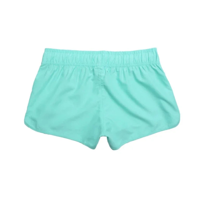 New 2021 summer casual shorts ladies fit solid color swimming elastic waist breathable ladies quick-drying beach pants