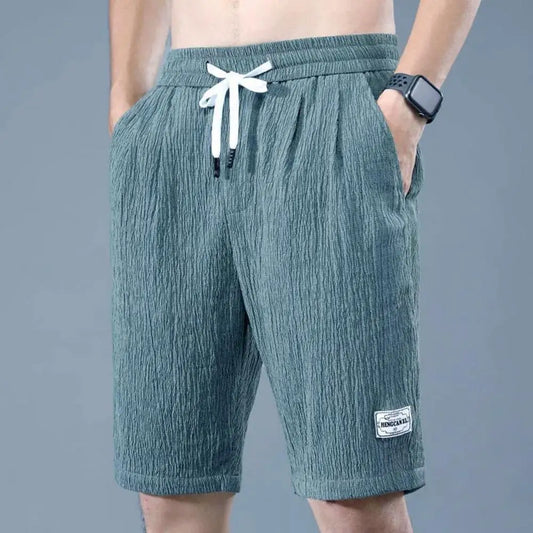 Lightweight Breathable Shorts Quick Drying Ice Silk Men's Athletic Shorts with Pockets Elastic Drawstring Waist Running Shorts