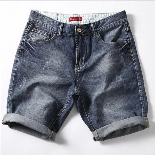 Men Gray Denim Shorts Jeans Pants Good Quality Men Cotton Knee Length Short Jeans New Summer Male Large Size Denim Shorts 42