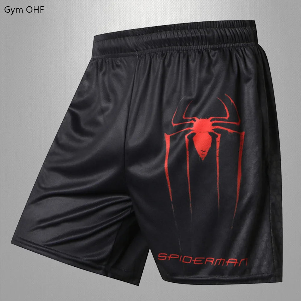 Breathable Quick Dry Men Shorts Casual Superhero Movie 3D Printed MMA Running Shorts Men's Zip Pocket Causal Summer Short Pants