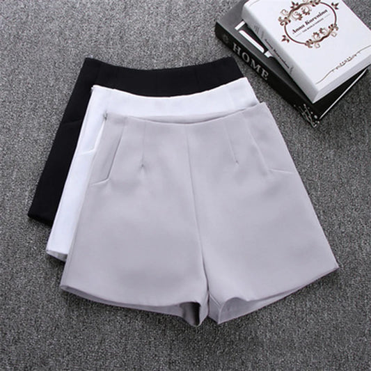 Women Shorts Skirts High Waist Casual Suit Shorts Black White Women Short Pants Ladies Shorts