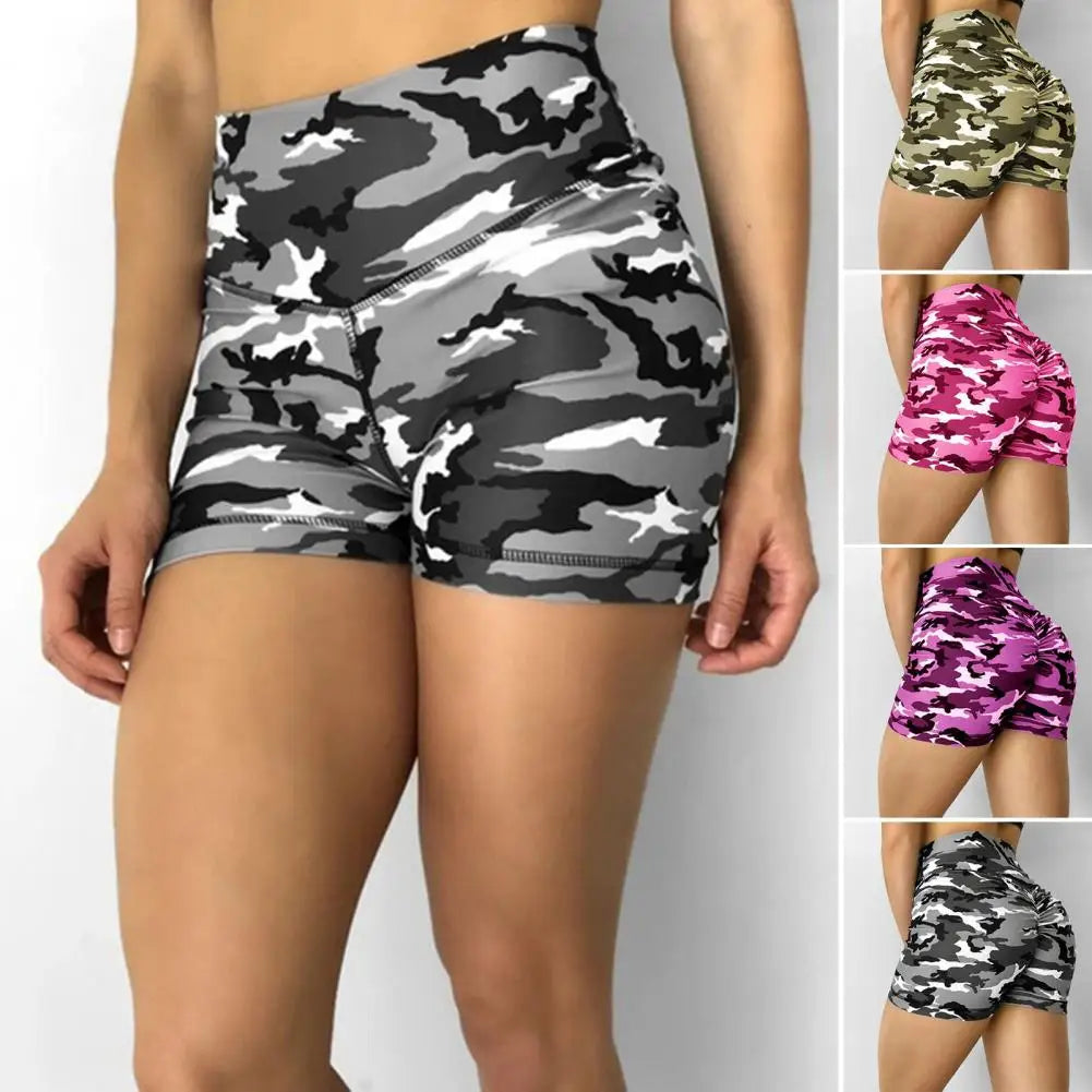 Women Yoga Shorts  Slim Fit   Lady Sweatpants Camouflage Print Lady Sweatpants