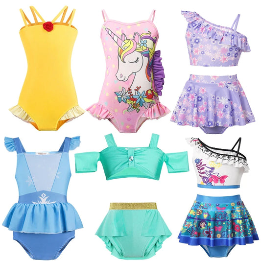 2024 Girls Summer Swimming Baby Bathing Suit Kids Swimwear Swimsuit Children Princess Costume