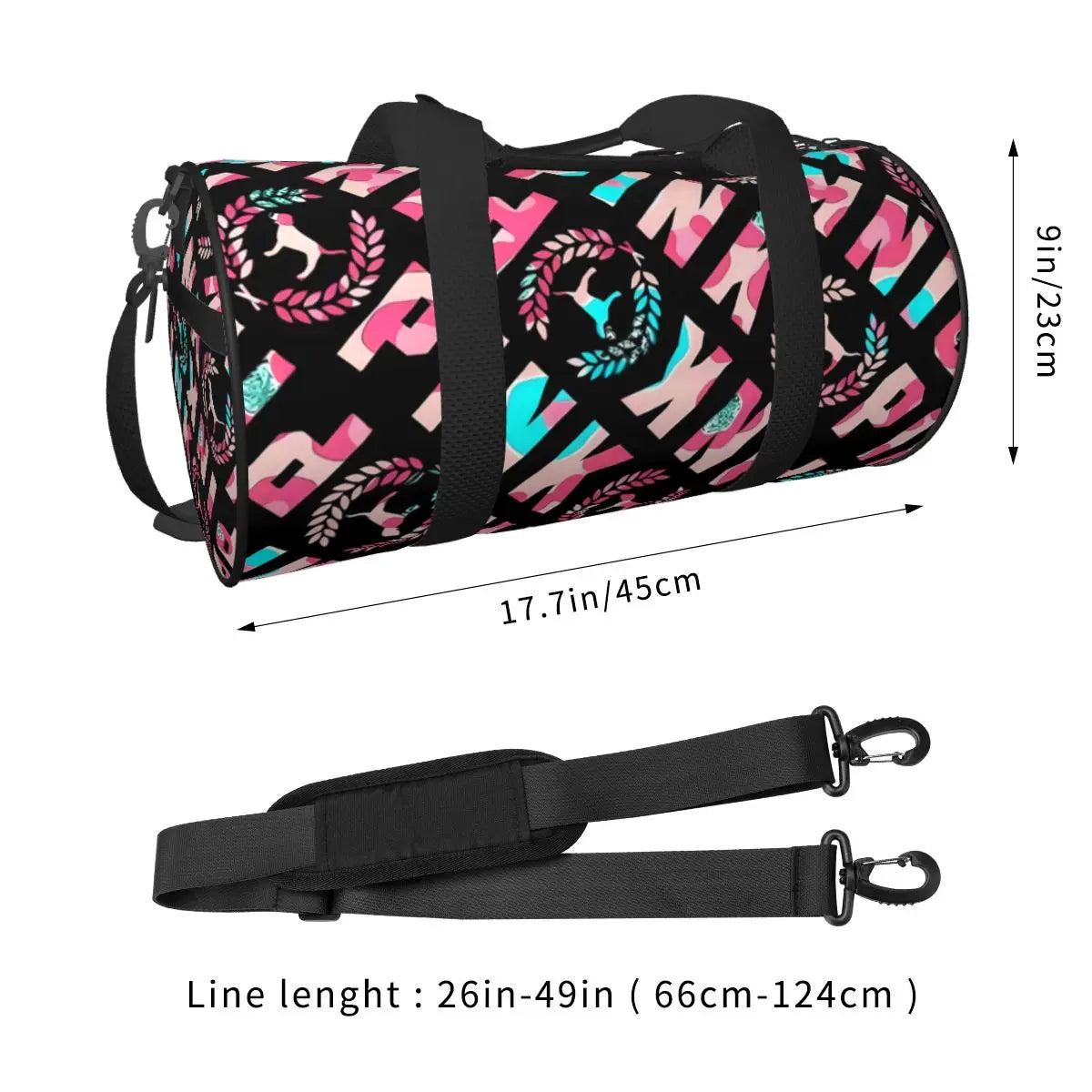 Pink Victoria Sports Bags Secret Wallpaper Travel Training Gym Bag Gym Accessories Retro Handbags Couple Oxford Fitness Bag