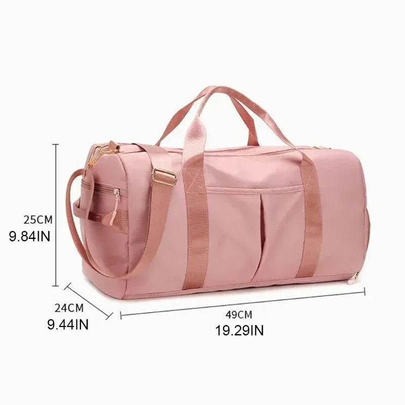 Training Yoga Sports Bags Fitness Gym Bags Wet Dry Separate Luggage Bag with Independent Shoe Compartment Travel Duffel Handbag