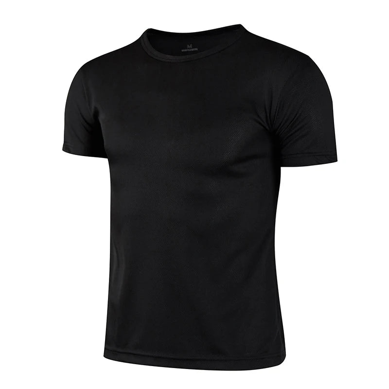 Summer T Shirt For Men Casual White T-Shirts Man Short Sleeve Top Breathable Tees Quick Dry Gym Shirt Soccer Jersey Male Clothes