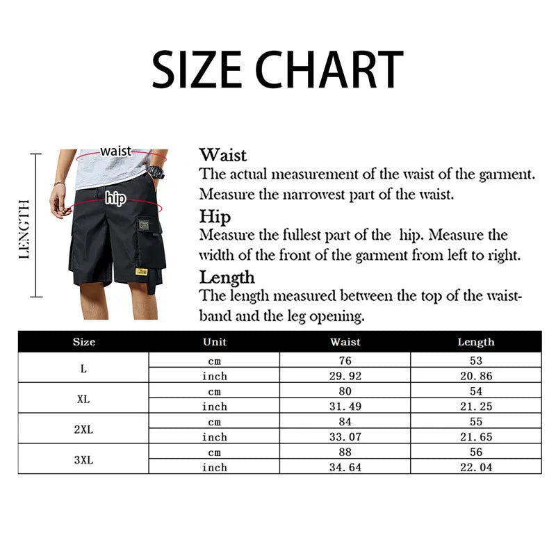 Men Trend Cargo Shorts Men'S Letter Print Pocket Shorts Summer New Fashion Casual Straight Shorts Male Ropa Hombre