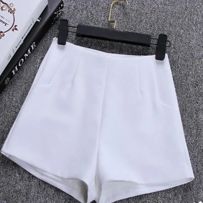 Women Shorts Skirts High Waist Casual Suit Shorts Black White Women Short Pants Ladies Shorts