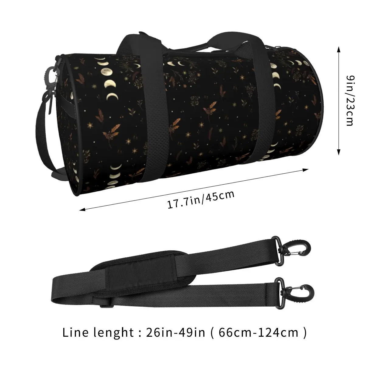 Travel Bag Moonlit Garden Gym Bag Cescent Moon Portable Sports Bags Large Training Handbag Cute Fitness Bag For Male Female