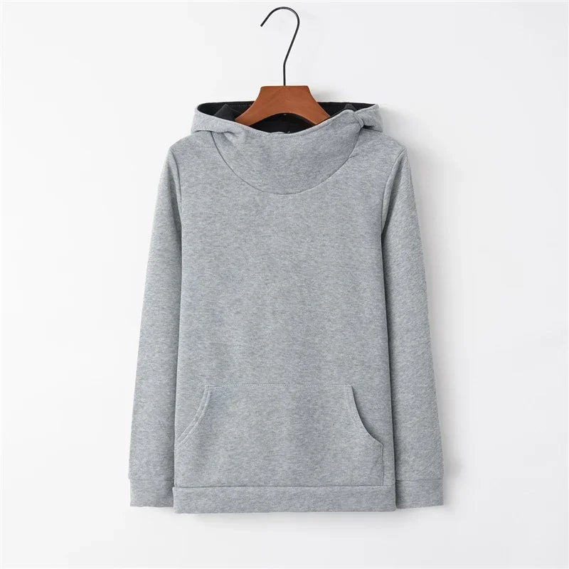 Spring Autumn Hoodies Women Tracksuit Solid Color Fashion Long Sleeve Pullovers Christmas Casual Warm Hooded Sweatshirts Tops Totally invincible