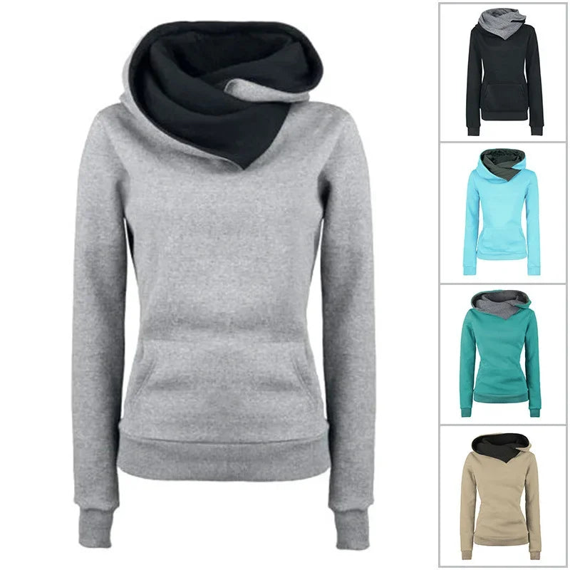 Spring Autumn Hoodies Women Tracksuit Solid Color Fashion Long Sleeve Pullovers Christmas Casual Warm Hooded Sweatshirts Tops Totally invincible