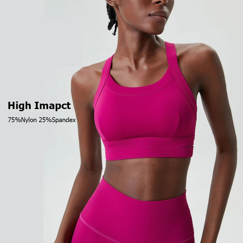 Women High Impact Gym Suit Two Pieces Fitness Yoga Set Super Stretch Slim Fit Running Sportswear Breathable Workout Clothes Totally invincible