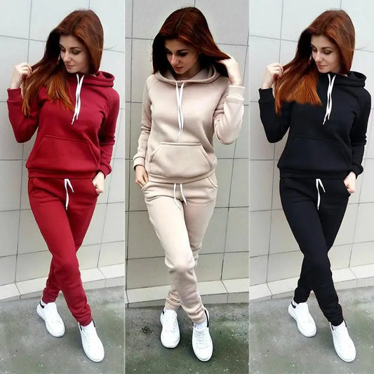 Women's Tracksuit Hoodies 2 Piece Set Sweatshirt + Pants Women Sport Running Suit Spring And Autumn Sportswear Customizable Logo Totally invincible