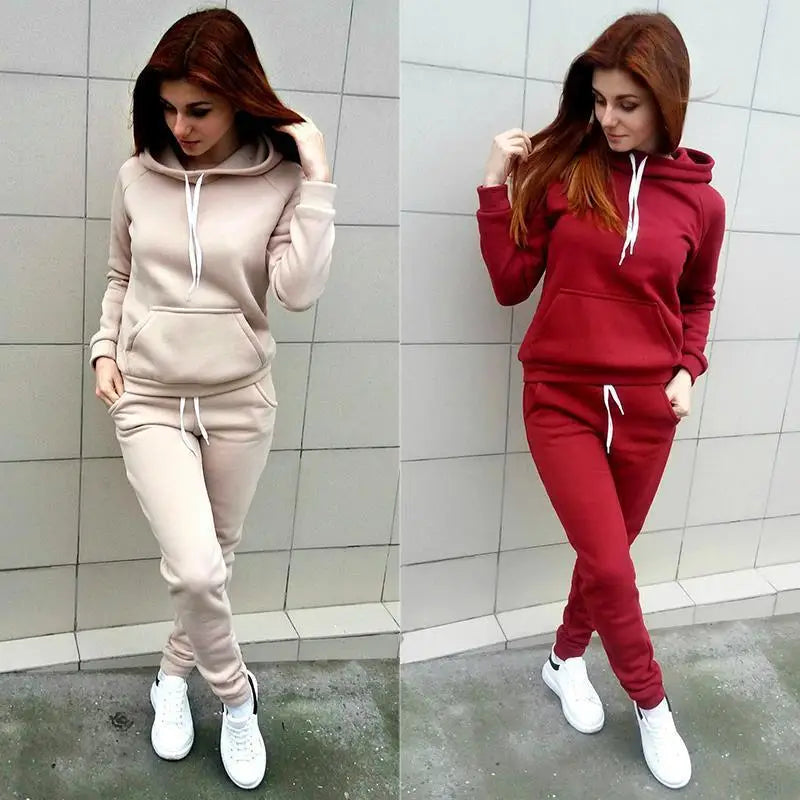 Women's Tracksuit Hoodies 2 Piece Set Sweatshirt + Pants Women Sport Running Suit Spring And Autumn Sportswear Customizable Logo Totally invincible